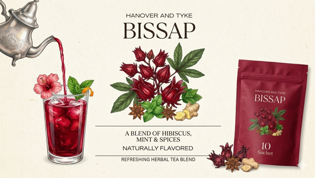 bissap au Maroc verre et sachet Afro Tea